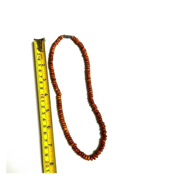 Vintage Indian Wooden Bead Necklace Artisan Boho Choker - Picture 6 of 8